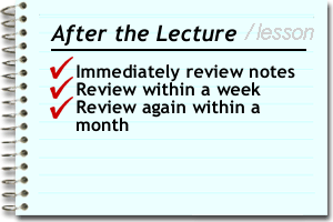 After the lecture or the lesson