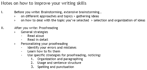 Outline - How to Improve your Writing Skills